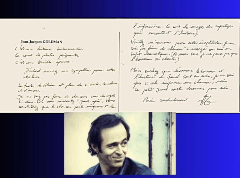 lettre innatendu JJ GOLDMAN